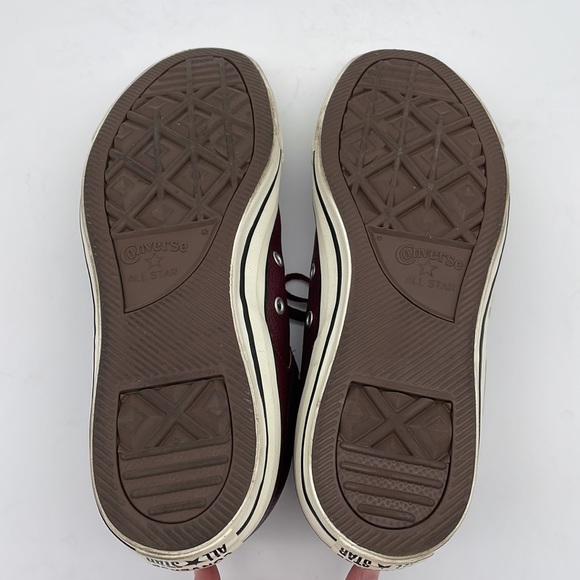 Women’s Maroon Leather Converse Sneakers - Size 10 - Picture 7 of 7